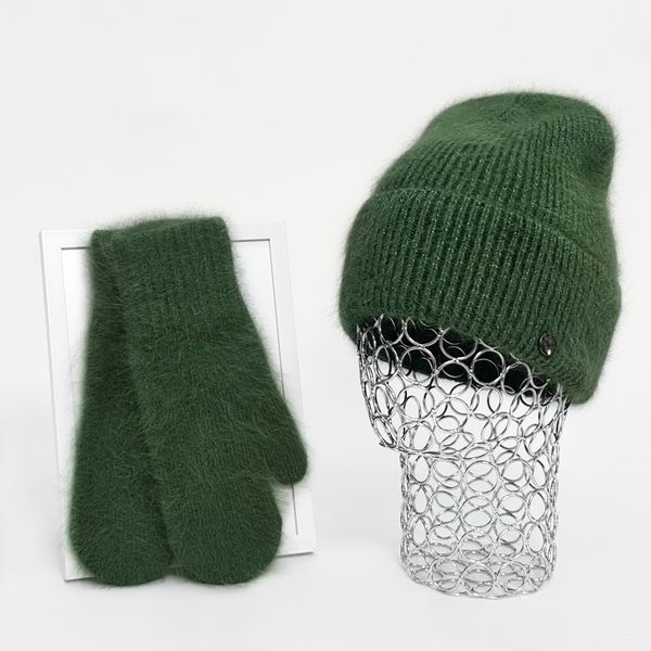 Комплект жіночий зимовий ангоровий (шапка+шарф+рукавиці) ODYSSEY 56-58 см різнокольоровий 12313 - 8047 - 4142 смузи фото