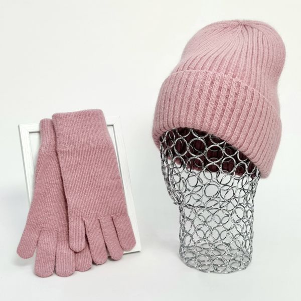 Комплект жіночий зимовий ангора з вовною (шапка+шарф+рукавички) ODYSSEY 56-58 см різнокольоровий 13262 - 8027 - 4066 хелли фото