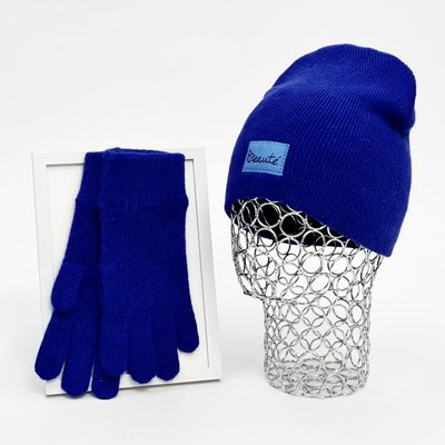 Комплект жіночий зимовий ангора з вовною (шапка+рукавички) ODYSSEY 55-58 см Синій 13363 - 4092 13363 - 4092 фото