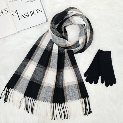 Комплект женский зимний (шарф+перчатки) M&JJ One size черный-серый 8064 - 4062 8064 - 4062 фото