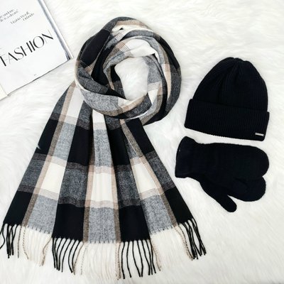 Комплект жіночий зимовий ангора з вовною на флісі (шапка+шарф+рукавиці) ODYSSEY 56-58 см чорний 12705 - 8064 - 4106 джейд фото