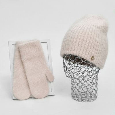 Комплект жіночий зимовий ангоровий (шапка+рукавиці) ODYSSEY 55-58 см Кремовий 13421 - 4224 13421 - 4224 фото
