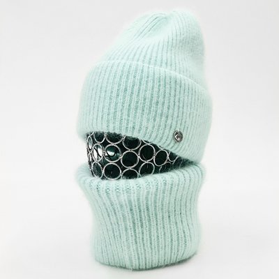 Комплект жіночий зимовий ангоровий (шапка+бафф) ODYSSEY 56-58 см М'ятний 13604 - 13054 13604 - 13054 фото