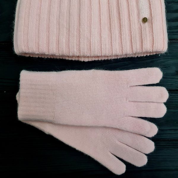 Комплект жіночий зимовий вовна з ангорою на флісі (шапка+бафф+рукавички) ODYSSEY Рожевий 56-58 см 12061 - 12492 - 4071 12061  - 12492 - 4071 фото