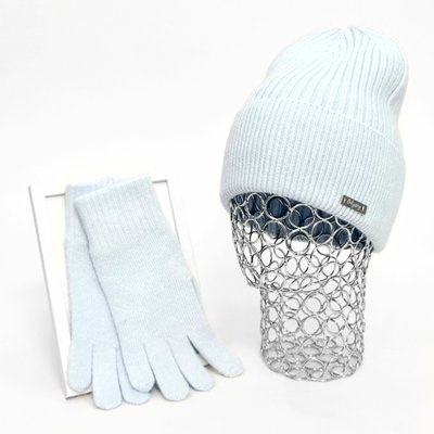 Комплект жіночий зимовий ангора з вовною (шапка+рукавички) ODYSSEY 56-58 см блакитний 12325 - 4170 12325 - 4170 фото