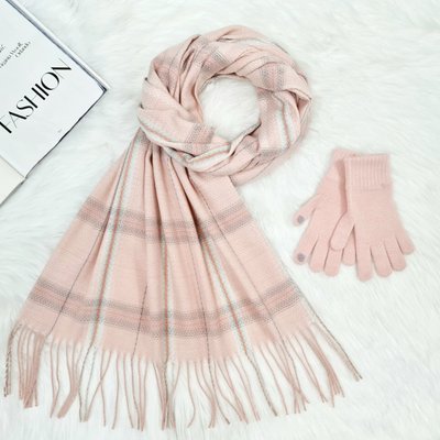 Комплект жіночий зимовий (шарф+рукавички) M&JJ One size пудровий 8018 - 4179 8018 - 4179 фото