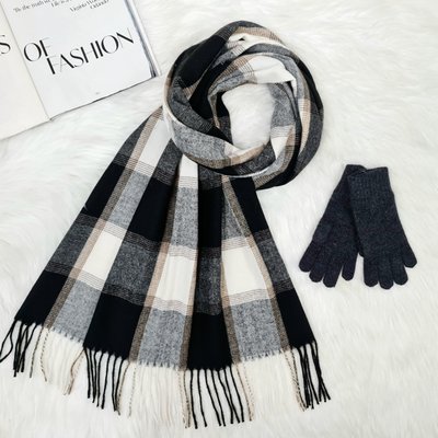 Комплект женский зимний (шарф+перчатки) M&JJ One size асфальт-черный 8064 - 4082 8064 - 4082 фото