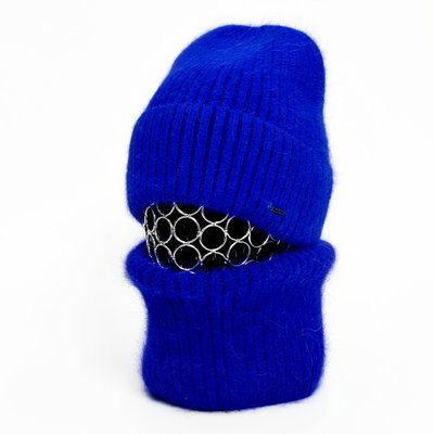 Комплект жіночий зимовий ангоровий на флісі (шапка+бафф) ODYSSEY 55-58 см Синій 12860 - 13042 12860 - 13042 фото