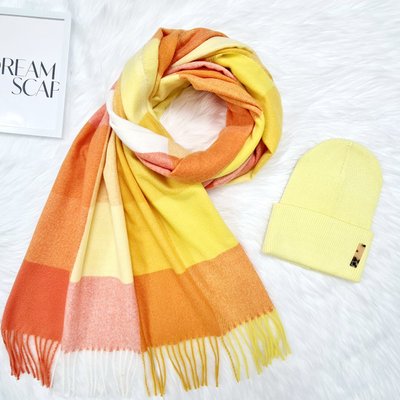 Комплект жіночий демісезонний шапка+шарф Odyssey 55-58 см жовтий 12306 - 1145 дублин фото