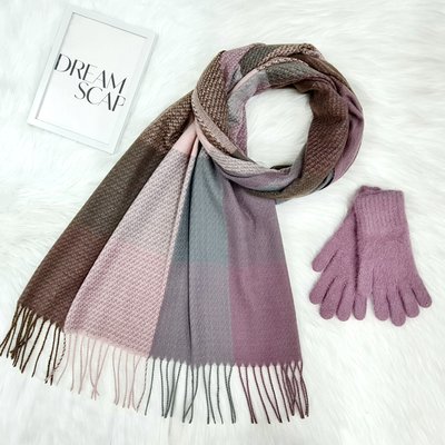 Комплект жіночий зимовий (шарф+рукавички) M&JJ One size пудровий 8079 - 4218 8079 - 4218 фото