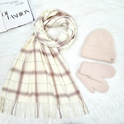 Комплект женский зимний ангоровый на флисе (шапка+шарф+варежки) ODYSSEY 56-58 см разноцветный 13001 - 8008 - латина фото