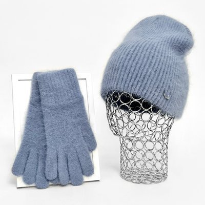 Комплект жіночий зимовий ангоровий (шапка+рукавички) ODYSSEY 55-58 см Джинс 12851 - 4216 12851 - 4216 фото
