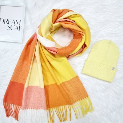 Комплект жіночий демісезонний шапка+шарф Odyssey 55-58 см жовтий 13111 - 1145 одри фото