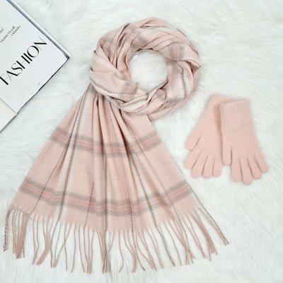 Комплект женский зимний (шарф+перчатки) M&JJ One size пудровый 8018 - 4207 8018 - 4207 фото