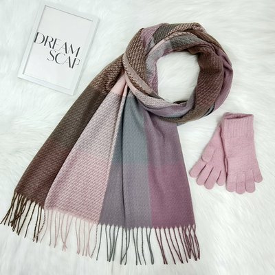 Комплект жіночий зимовий (шарф+рукавички) M&JJ One size пудровий 8079 - 4066 8079 - 4066 фото