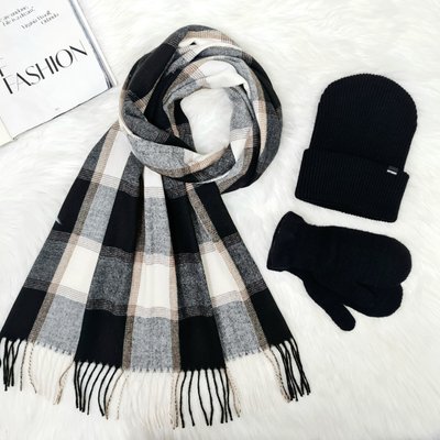 Комплект жіночий зимовий ангора з вовною (шапка+шарф+рукавиці) ODYSSEY 56-59 см чорний 12533 - 8064 - 4106 блейк фото