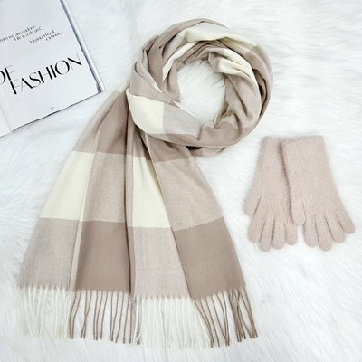 Комплект жіночий зимовий (шарф+рукавички) M&JJ One size Бежевий 1140 - 4192 1140 - 4192 фото