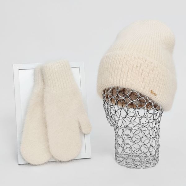 Комплект жіночий зимовий ангоровий на флісі (шапка+шарф+рукавиці) ODYSSEY 56-58 см різнокольоровий 12844 - 8008 - 4134 бристоль фото