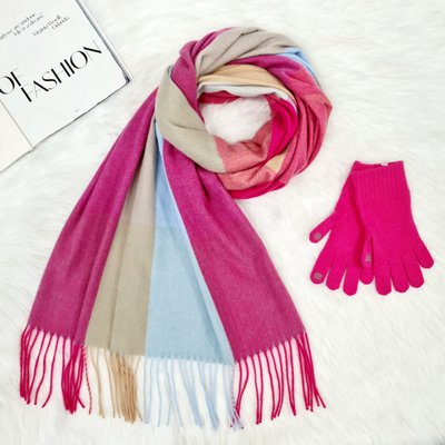 Комплект жіночий зимовий (шарф+рукавички) M&JJ One size малиновый 1120 - 4164 1120 - 4164 фото