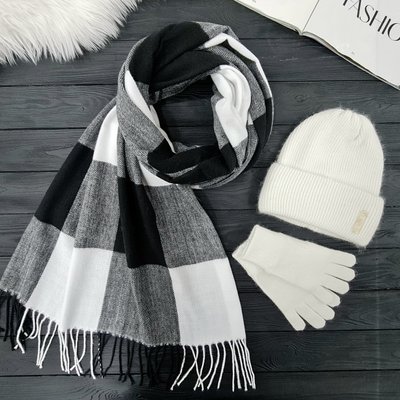 Комплект жіночий зимовий ангора з вовною (шапка+шарф+рукавички) ODYSSEY 58-60 см різнокольоровий 12277 - 1119 - 4000 фрейзер фото