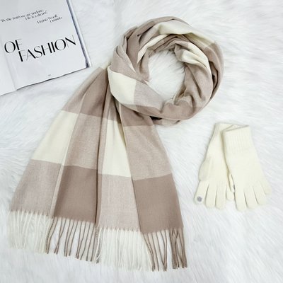 Комплект жіночий зимовий (шарф+рукавички для сенсорних екранів ) M&JJ One size Бежевий 1140 - 4174 1140 - 4174 фото