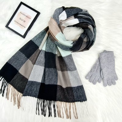 Комплект жіночий зимовий (шарф+рукавички для сенсорних екранів ) M&JJ One size сірий 8025 - 4113 8025 - 4113 фото