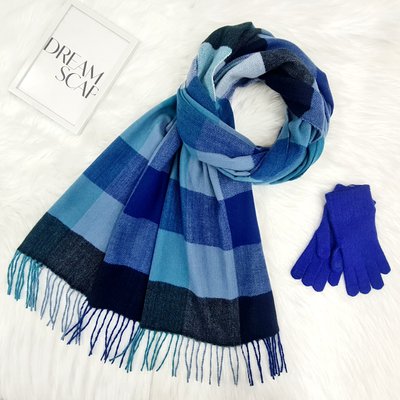 Комплект жіночий зимовий (шарф+рукавички для сенсорних екранів ) M&JJ One size Синій 8045 - 4173 8045 - 4173 фото