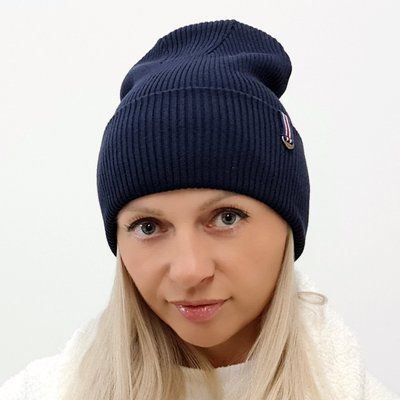 Шапка женская коттоновая демисезонная M&JJ ТИРОЛЬ 56-58 см Темно-синий 13699 тироль фото