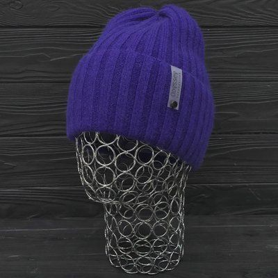 Шапка женская зимняя ангора с шерстью на флисе M&JJ 56-58 см фиолетовый 12065 липс фото