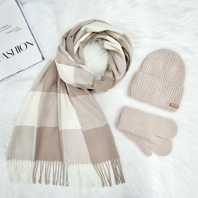 Комплект жіночий зимовий ангоровий (шапка+шарф+рукавиці) ODYSSEY 55-58 см бежевий 13177 - 1140 - 4225 стоун фото