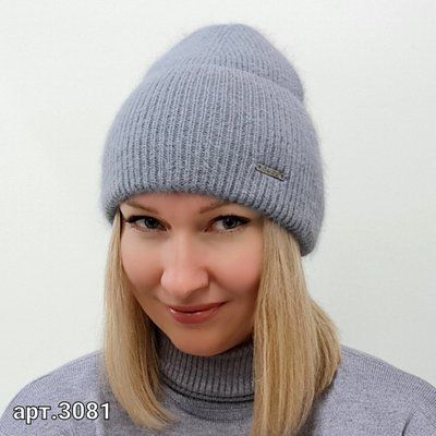 Шапка женская зимняя ангоровая M&JJ ЖРИЦА Стальной 3081 3081 фото