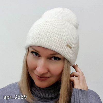 Шапка женская зимняя ангоровая M&JJ ЖРИЦА Молоко 3569 жрица фото