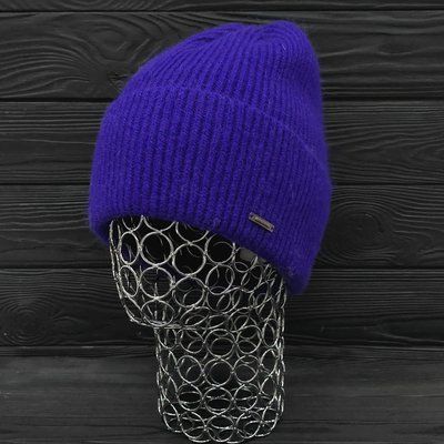 Шапка женская зимняя ангора с шерстью на флисе M&JJ 56-58 см фиолетовый 12721 джейд фото