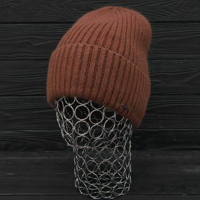 Шапка женская зимняя ангора с шерстью на флисе M&JJ 56-58 см медный 12794 хелли флис фото