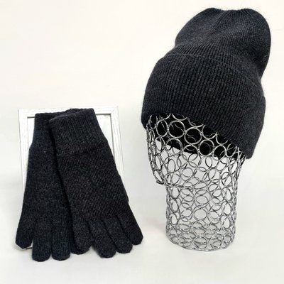 Комплект женский зимний ангора з с шерстью (шапка+перчатки) ODYSSEY 55-57 см маренго 13724 - 4082 13724 - 4082 фото