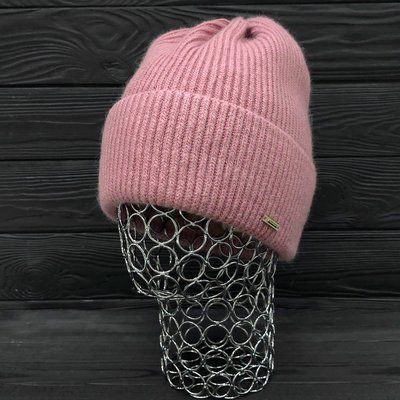 Шапка женская зимняя ангора с шерстью на флисе M&JJ 56-58 см пудра 12710 джейд фото