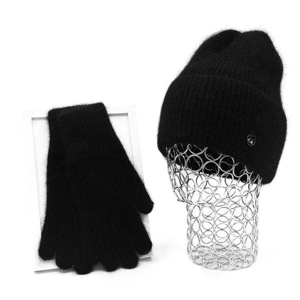 Комплект женский зимний из ангоры (шапка+перчатки) ODYSSEY 56-58 см Черный 13566 - 4185 13566 - 4135 фото