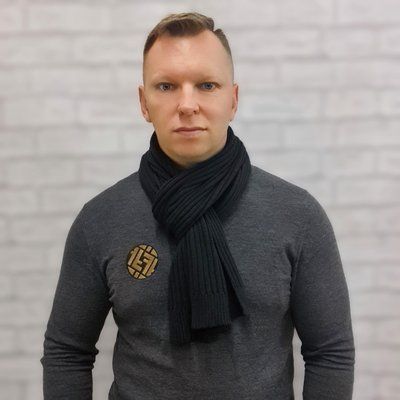 Шарф мужской M&J ЧИКАГО Черный 140х20 см (5646) 5646 фото