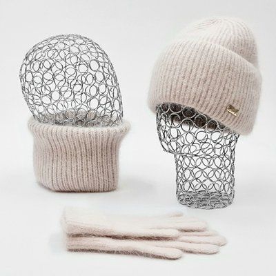 Комплект женский зимний из ангоры на флисе (шапка+бафф+перчатки) ODYSSEY 57-60 см Бежевый 13817 - 13020 - 4191 13817 - 13020 - 4191 фото