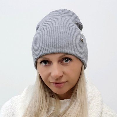 Шапка женская коттоновая демисезонная M&JJ ТИРОЛЬ 56-58 см Серый 12316 тироль фото