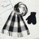 Комплект женский зимний (шарф+перчатки) M&JJ One size черный + серый 8064 - 4106 8064 - 4106 фото 1
