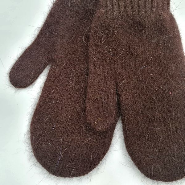 Комплект женский зимний ангоровый на флисе (шапка+шарф+варежки) ODYSSEY 57-59 см шоколадный 13253 - 8024 - кливия фото