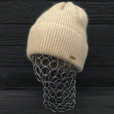 Шапка женская зимняя ангора с шерстью на флисе M&JJ 56-58 см жемчужный 12700 джейд фото