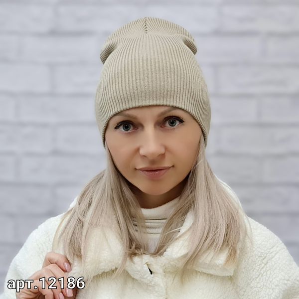 Шапка жіноча котонова демісезонна Odyssey 55-59 см бежевий (12186) хлоя фото