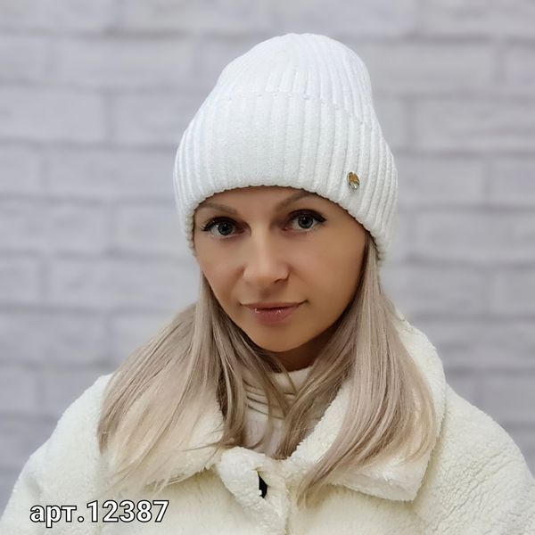 Шапка жіноча велюрова демісезон Odyssey 55-58 см білий (12387) 12387 фото