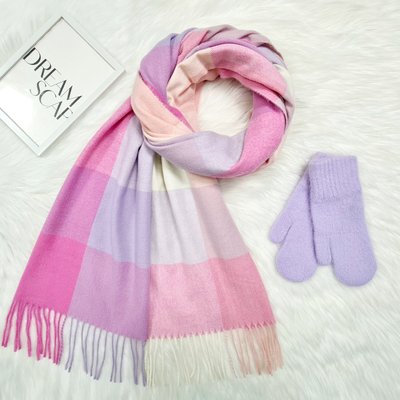 Комплект жіночий зимовий (шарф+рукавиці) M&JJ One size бузковий 1141 - 4137 1141 - 4137 фото