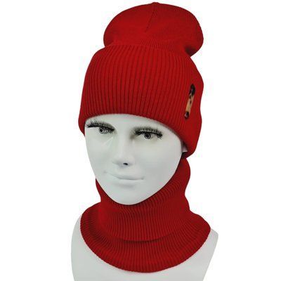 Комплект женский демисезонный коттоновый шапка+шарф-снуд Odyssey 56-59 см рубиновый 12303 - 12694 дублин комплект фото
