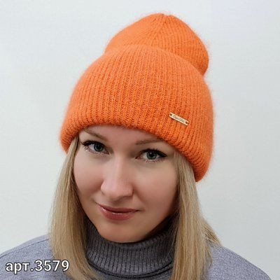 Шапка женская зимняя ангоровая M&JJ ЖРИЦА Оранжевый 3579 3579 фото