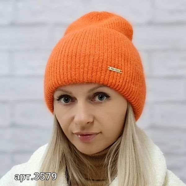 Шапка жіноча зимова ангорова M&JJ ЖРИЦЯ Помаранчевий 3579 3579 фото