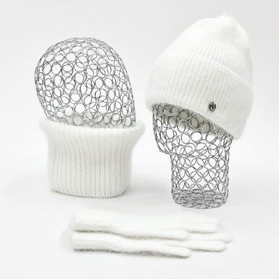 Комплект женский зимний из ангоры (шапка+бафф+перчатки) ODYSSEY 56-58 см Молочный 13678 - 12517 - 4183 13678 - 12517 - 4183 фото